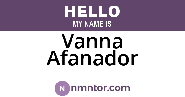 Vanna Afanador