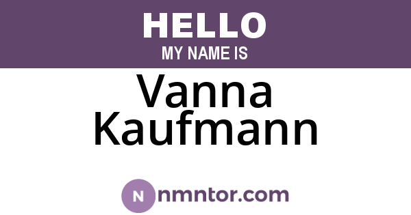 Vanna Kaufmann