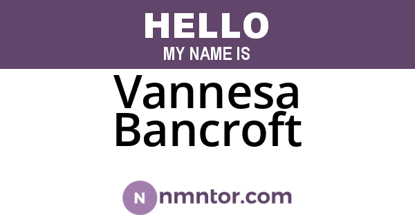 Vannesa Bancroft