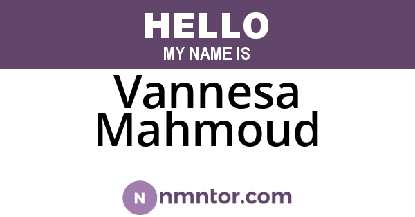 Vannesa Mahmoud