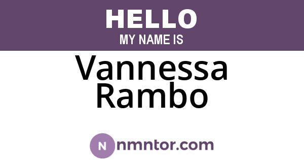 Vannessa Rambo