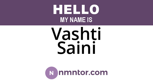 Vashti Saini