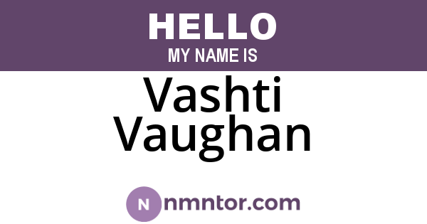 Vashti Vaughan