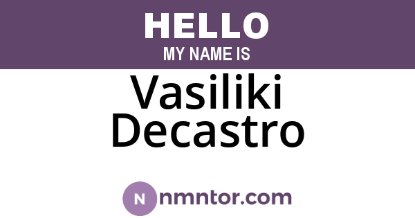 Vasiliki Decastro