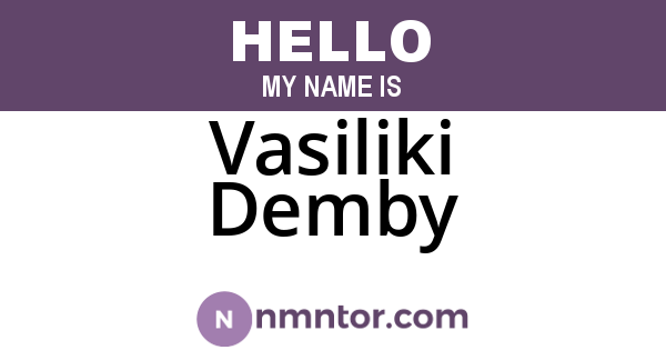 Vasiliki Demby