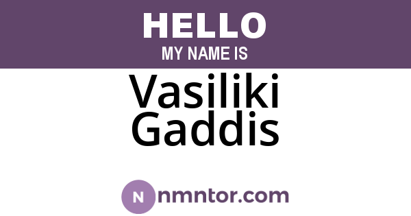Vasiliki Gaddis