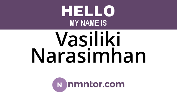 Vasiliki Narasimhan