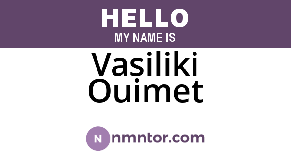 Vasiliki Ouimet