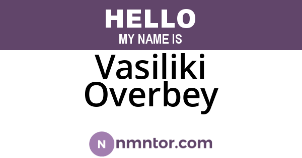 Vasiliki Overbey