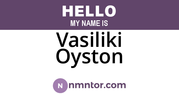 Vasiliki Oyston