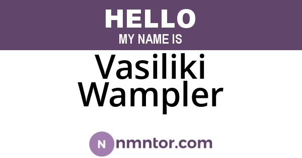 Vasiliki Wampler