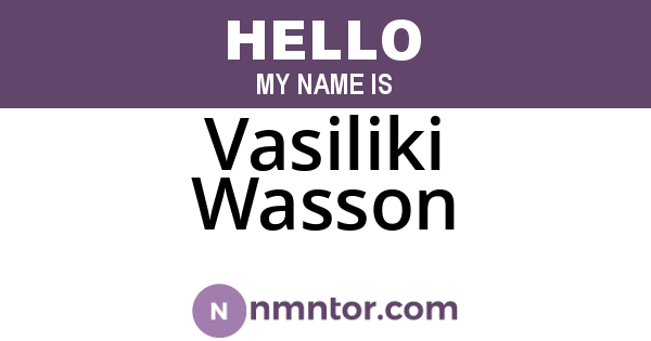Vasiliki Wasson