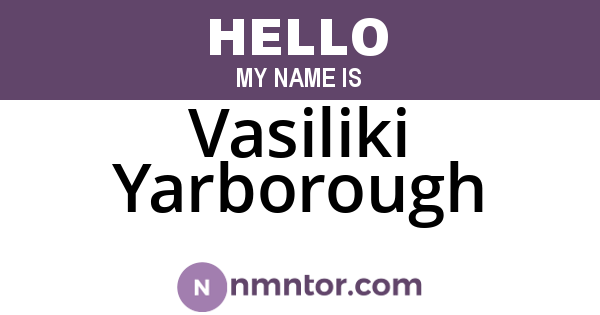 Vasiliki Yarborough