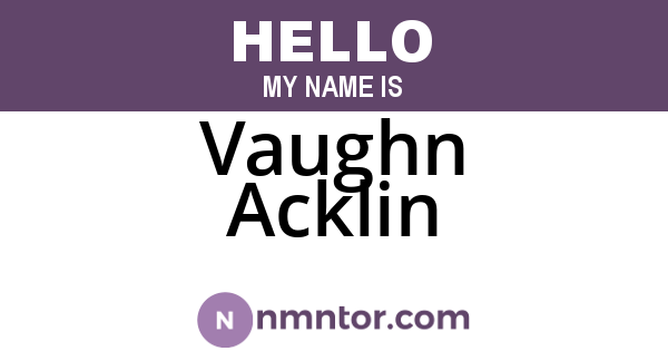 Vaughn Acklin