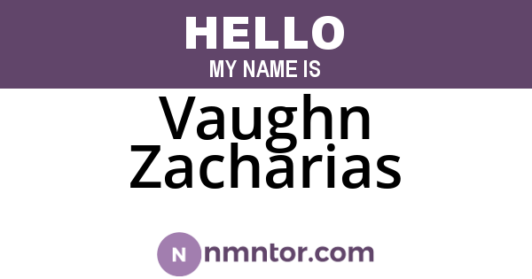 Vaughn Zacharias