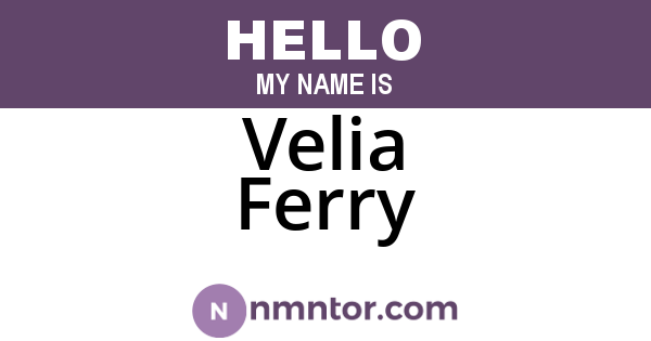 Velia Ferry