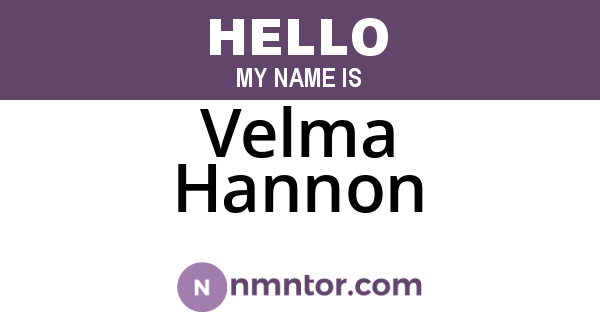 Velma Hannon