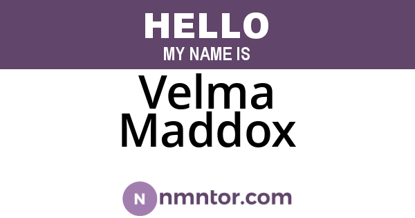 Velma Maddox