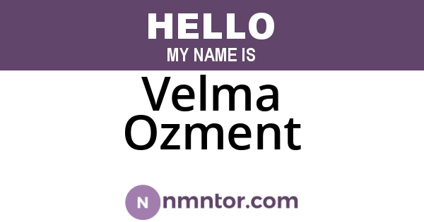 Velma Ozment