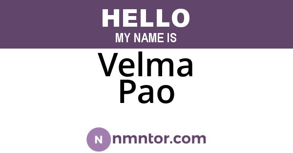 Velma Pao
