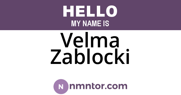 Velma Zablocki