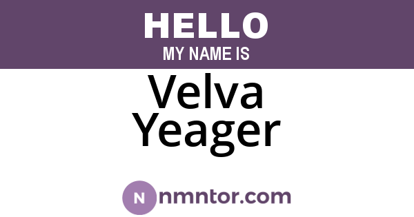 Velva Yeager