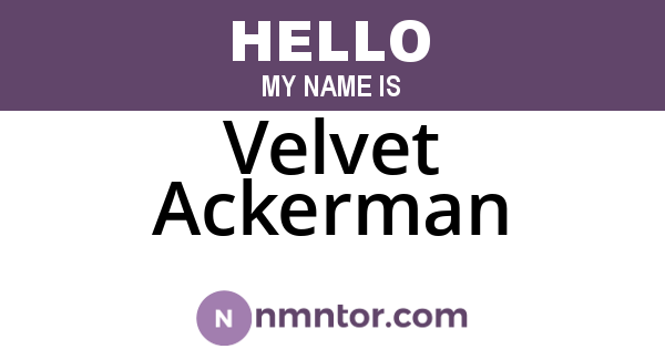 Velvet Ackerman