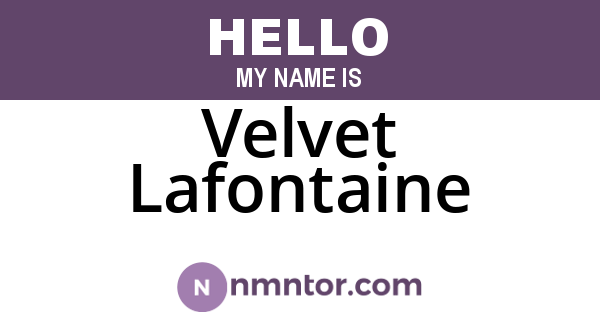 Velvet Lafontaine