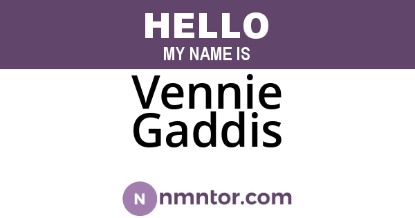 Vennie Gaddis