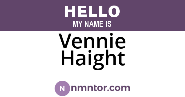 Vennie Haight