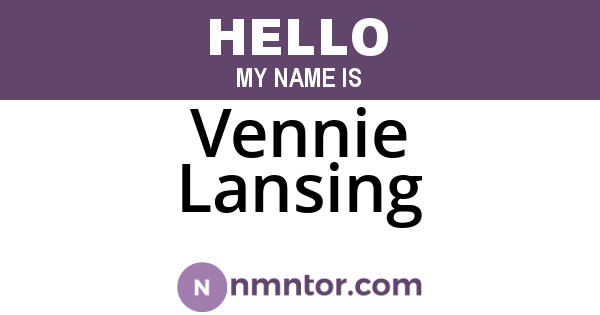 Vennie Lansing