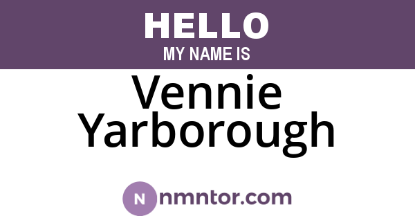 Vennie Yarborough