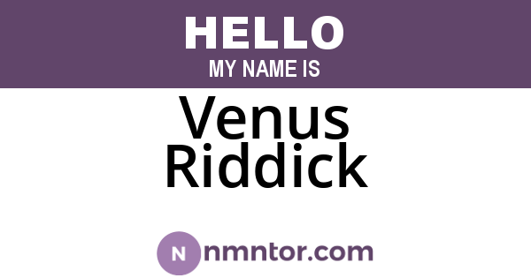 Venus Riddick