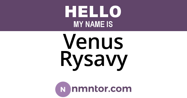 Venus Rysavy