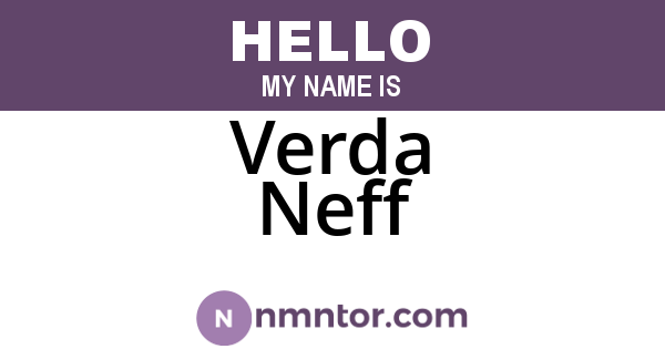 Verda Neff