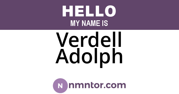Verdell Adolph