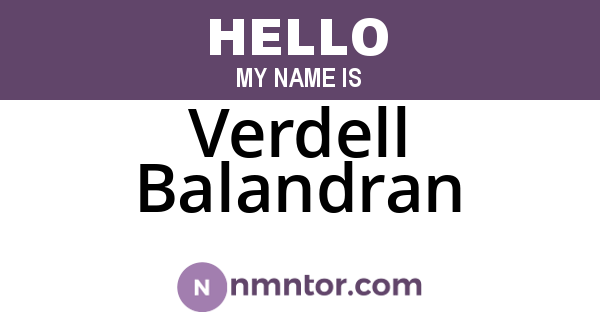 Verdell Balandran