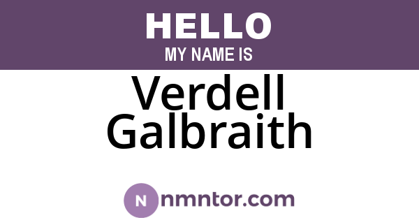 Verdell Galbraith