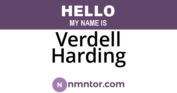 Verdell Harding