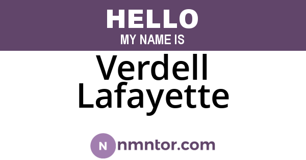 Verdell Lafayette