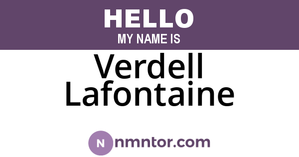 Verdell Lafontaine