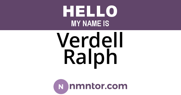 Verdell Ralph