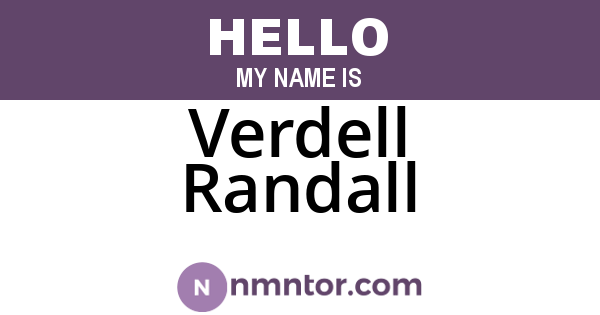 Verdell Randall