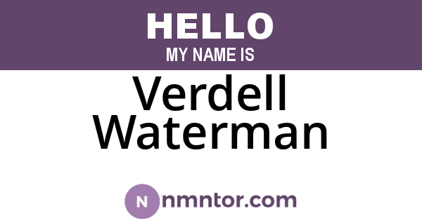 Verdell Waterman