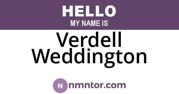 Verdell Weddington