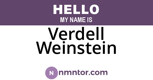 Verdell Weinstein