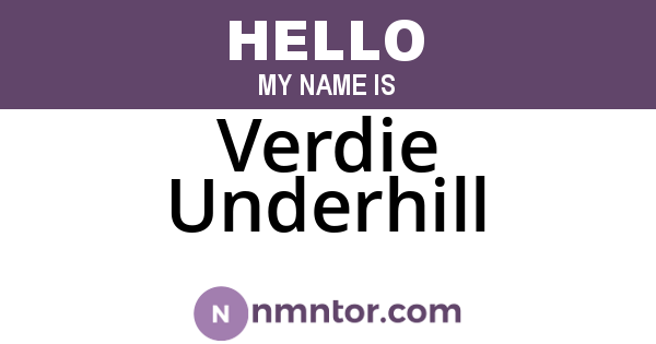Verdie Underhill