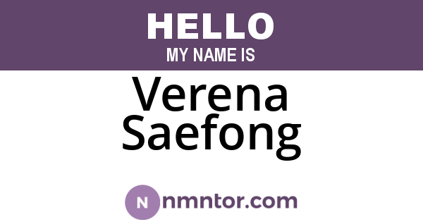 Verena Saefong