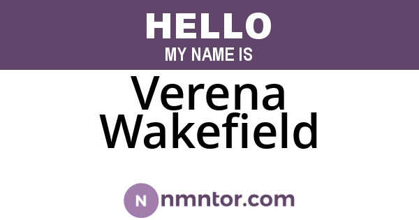 Verena Wakefield