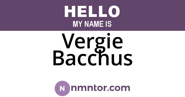 Vergie Bacchus
